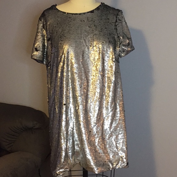 plus sequin shirt dress